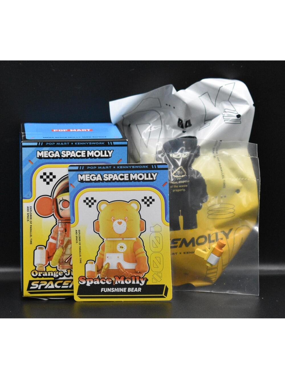 Pop Mart 100% Mega Space Molly Series 4 Funshine Bear Care Bears Figure (A19)